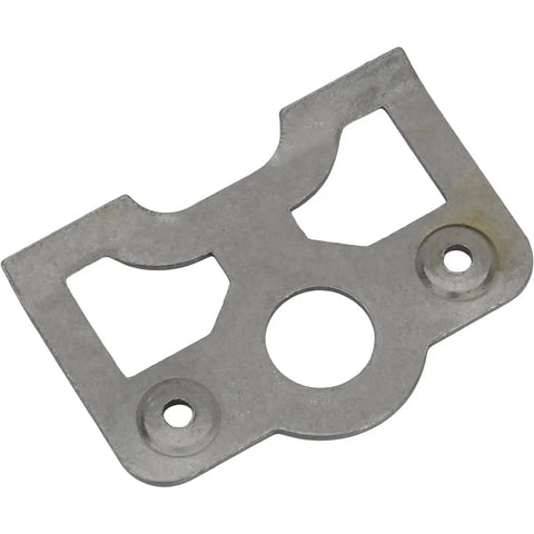 Heavy Duty Quarter Turn Fastener Kit With Weld On Steel Spring Plates And Pop Rivets. Close-up of a steel spring plate part.