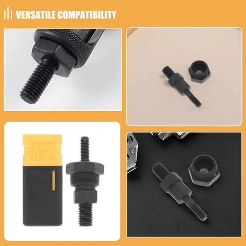 Check Out These Slick 2 Pcs M5 Stainless Steel Rivet Nut Tool Replacement Mandrels Perfect For Your Manual Automotive Hand Riveter Kit And Getting Solid Connections. M5 stainless steel mandrels shown with nut insert for manual riveter compatibility