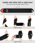 Cordless Wrist Hand Heating Pad Massage For Carpal Tunnel Relief With 3000mAh Battery And Vibration, showing wrap on hands