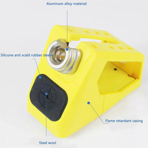 120W Digital Soldering Station Kit With Rapid Three Second Heating Anti Static T210 Iron LCD Display Safe PCB Electronics DIY Repair US Plug Pro Grade Dope Soldering Tool For Projects showing yellow flame retardant casing and silicone anti-scald rubber sleeve.