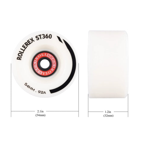 Quad Skate Wheel Set 54mm x 32mm 92A Durometer Indoor Outdoor Eight Pack With Fully Assembled Bearings Spacers And Washers