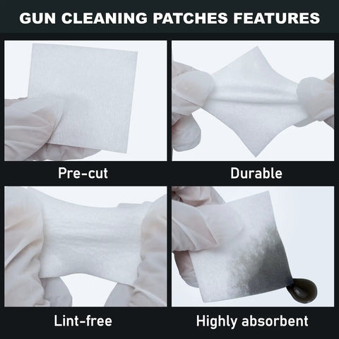 Pro Grade Gun Cleaning Kit With 600 Patches And 600 Swabs Lint Free And Highly Absorbent Cotton 6 Inch Swabs And 2x2 Patches