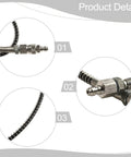 Killer High Pressure Air Hose For Hpa Fill Station 4500 Psi Adapter Quick Connect Male Female Steel Copper Fittings Anti Kink Spring Design Charge Scuba Paintball Tanks Solid Build No Leak Failures Totally Rad Setup Super Easy Win Money Maker Banger, 20 inch hose close-up