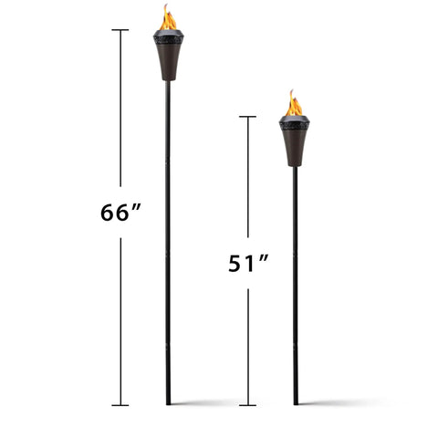 Island King 65 Inch Metal Outdoor Torch For Backyards Patios And Gardens Weather Resistant Burn With Large Bright Flame