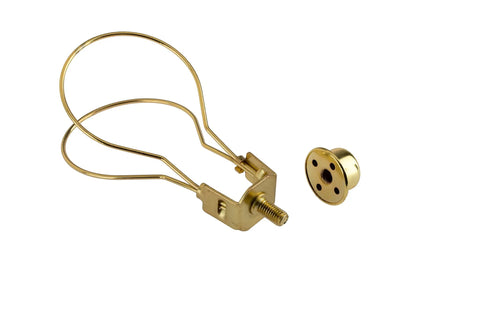 Clip On Lamp Shade Clip Adapter With Finial Top Gold For Washer Type Shades Universal Fit No Harp Needed Easy No Fuss Install And Secure Shade On Standard Light Bulbs.