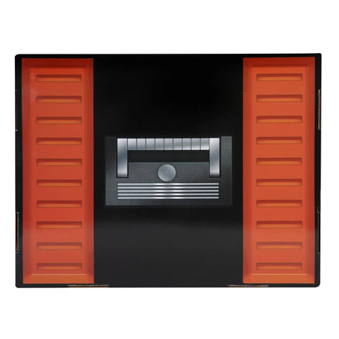 Top view of 100 Piece Tool Trunk Portable Toolbox for Home DIY and Car Garage with easy carry handles and stackable design.