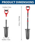 Heavy Duty Drain Spade With Narrow Serrated Blade For Cutting Roots And Digging, 44 Inch Garden Shovel, size dimensions