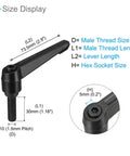 Heavy Duty M10 Quick Release Clamping Lever Handles dimensions, black aluminum, 73.5mm lever length, hex socket, precision lathe machinery.