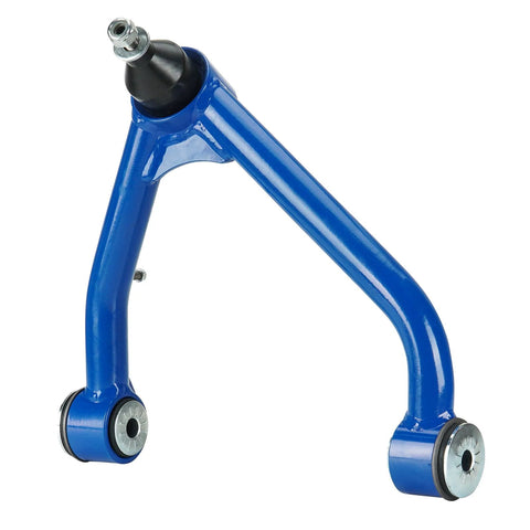 Front upper control arm with ball joint, blue, front view