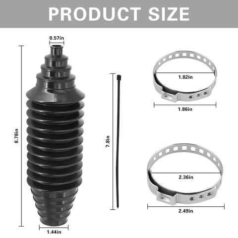 Steering Rack And Pinion Boot Kit For Auto Steering System Silicone Dustproof Bellow Gaiter with cable ties and clamps