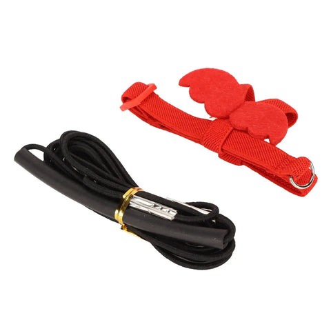 Lightweight Bird Harness Leash For Small To Medium Birds With Anti Bite Safety, Adjustable Flying Harness in red with black cord