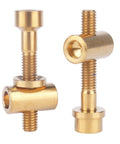 Road Ready Titanium Bolt Nut Washer Set For Cycling Thomson Seatpost Gold 2 Pieces M5x30mm Hardware With Nuts And Washers
