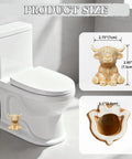 Adorable Highland Cow Toilet Bolt Covers Set Of Two Decorative Bathroom Screw Caps That Straight Up Hide Rusty Floor Mounts Easy Premium Painted Ceramic Install Brown, size and dimensions shown.