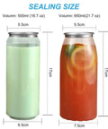 Two beverages in sealed cans: 500ml light green drink and 650ml red drink with lemon. Top Notch Electric Can Sealer Machine With Smart LCD Display And Adjustable Height For Perfectly Sealing Beverages Like Juice, Bubble Tea, And Beer Using Durable Stainless Steel Build In Sleek White And Black Finish.