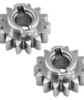 Two Pack 14T Pinion Gear Replacement For Husqvarna And Poulan Lawn Tractors 532403849, metallic gear pair