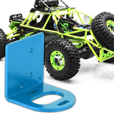 Blue metal adjustable RC motor mounting bracket for 540/3660/3650 motors, side view