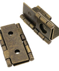 Heavy Duty Bronze Double Action Hinges Eight Pack With Mounting Screws showing two bronze hinges with a smooth finish.