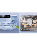Compact Countertop Dishwasher Automatic Auto Dry Portable Mini Kitchen Essentials For Rv Dorm Apartment Large Capacity Veggie Washer No Sweat Quick Scrub Slick Design Daily Cooking Game Changer with clear view of interior and LED controls