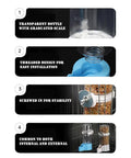 Hang Up This Gravity Fed Bird Water Feeder To Keep Your Feathered Pals Quenched On Autopilot With A Spill Proof Cage Mount Dispenser For Fresh Water Blue features transparent bottle, easy installation, and stability.