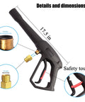 All In One Pressure Washer Gun Kit With Universal M22 Connectors 14MM And 15MM, Includes 1 Tip Holder And 5 Spray Nozzles