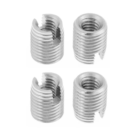 20 Pcs M4 8mm Threaded Inserts Self Tapping Helical Coil Repair Kit For Aluminum Plastic Wood And Metalworking DIY Projects Easy Install Secure Fit Restores Damaged Holes And Prevents Stripouts, four metal inserts