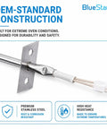 Upgraded W10131825 Oven Temperature Sensor For Whirlpool Maytag KitchenAid Ovens Replaces WPW10131825 4455636 And WPW10131825VP PS11748765 Easy Install Plug And Play Precise Temperature Readings Durable Replacement Part For Consistent Baking stainless steel sensor