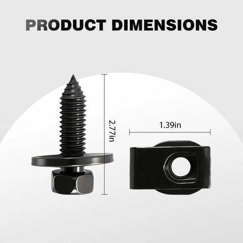 12Pcs Leaf Spring Bracket Mounting Kit With J Clips And Bolts dimensions, side view, 2.77in height, 1.39in width