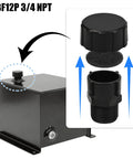 3/4 NPT Hydraulic Breather Cap For Plastic Tanks shown disassembled, highlights components and installation on hydraulic tank.