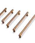 Antique Brass Cabinet Pulls 5 Inch 128mm, 10 Pack Kitchen Cabinet Handles, Drawer Pulls Hardware in vintage style displayed at angle
