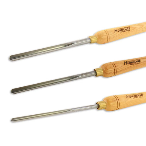 Kickass Three Piece HSS Bowl Gouge Set Featuring Solid Beech Handles For Flawless Bowl And Vessel Turnings Heavy Duty Woodturning Lathe Tools For The Modern Craftsman, three woodturning tools with beech handles.