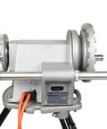 Heavy Duty Pipe Threading Power Drive And Stand Compatible With Ridgid 41855 42360 showing motor and controls, 115V, 38 RPM, electric.
