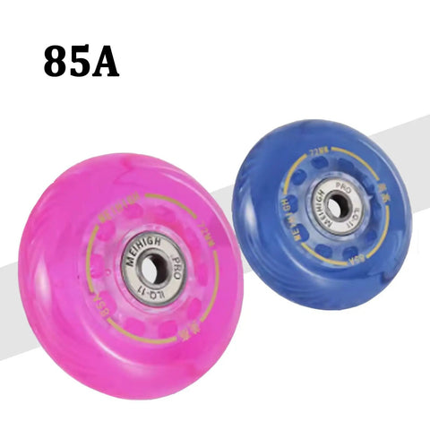 Pink Dope Inline Skate Wheels 64mm 85A With Bearings 8 Pack for Outdoor and Indoor Roller Blades Replacement Wheels Durable PU Set