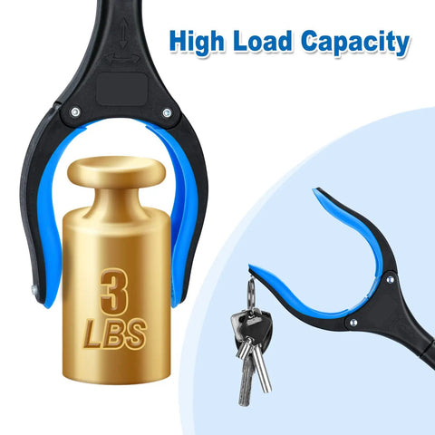 32 Inch Foldable Reacher Tool With Strong Magnetic Grip And 360 Degree Rotating Anti Slip Jaw For Easy Pickup Trash Claw Style Grabber Great For Seniors Indoor And Outdoor Use Durable Blue