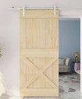 6Ft Sliding Barn Door Hardware Kit With Stainless Steel Hangers And Aeronautical Grade Aluminum Track For A Single Wood Door, Chrome Finish