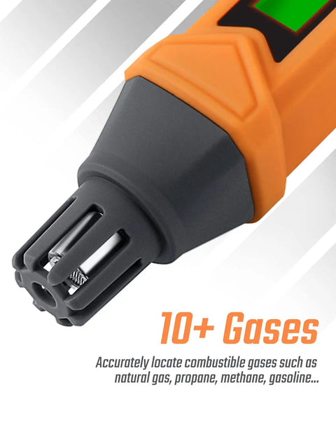 Close-up of Portable Gas Leak Detector With Quick Audible And Visual Alarm Sniffs For Natural Gas Methane Propane Butane LPG And More
