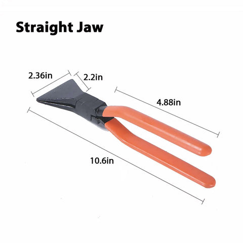 Pro Grade Three Piece Hand Seamers Set For Sheet Metal, Straight Jaw Bender, Carbon Steel, Comfortable Handles, Product Dimensions Shown