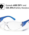 12 Pack ANSI Z87 Plus Safety Glasses With Clear Lenses For Men And Women, UV Eye Protection, CSA Z94.3 Certified Protective Eyewear Goggles