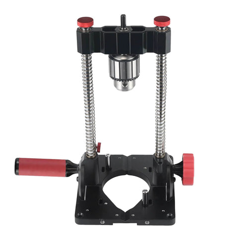 Heavy-Duty Portable Drill Guide With One Half Inch Keyed Chuck, 0 To 60 Degree Adjustable Angle Pro-Grade Precision Jig front view