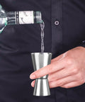 Two Piece Stainless Steel Double Head Measuring Cup 1 Oz 2 Oz Jigger For Cocktails Barware Japanese Style Silver Bar Grade Drink Measuring Tool For Home Bar Pros And Restaurants And Home Kitchens Dishwasher Safe, pouring liquor