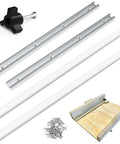 Table Saw Sled Kit For Clean Crosscuts And Repeat Length Cuts With 2 Aluminum T Tracks, 2 UHMW Miter Bars, Knobs And Screws Pro DIY Crosscut Sled For Stable Workpieces, Precise Measurements, And Less Cutting Error parts displayed
