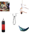 Rock Solid M8 Stainless Steel Ceiling And Wall Mount Hooks For Outdoor Hammocks And Patio Swings Heavy Duty Suspension Anchors With U Shaped Base Plates And Snap Hooks with carabiner and hammock.