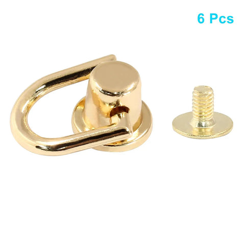 Gold D Ring Stud Screws Set Of 6 Ball Head Buttons For Leather Craft DIYers And Sewing Enthusiasts Everywhere Perfect For DIY Projects And Crafting Hardware gold zinc alloy, 6 pcs