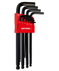 Ball End Hex Key Set With Allen Wrenches 10 Piece Metric Mm Sizes 1.5mm 2mm 2.5mm 3mm 4mm 5mm 6mm 7mm 8mm 10mm Black Oxide Coated Steel