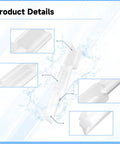 Close-up of Sliding Shower Door Bottom Guide 1/2 Inch By 9/16 Inch By 3 1/8 Inch Two Pack Old Door Track Guide in white nylon.