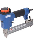 Top Notch Pneumatic Brad Nailer 20 Gauge Air Nail Gun with jam resistant construction and quick connect fitting, lightweight blue design.
