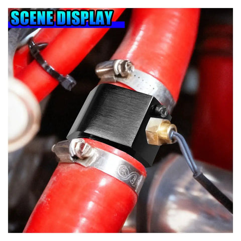 Ridiculously Solid Aluminum Water Temp Joint Pipe With Clamps, 38Mm Radiator Hose Adapter Fitting for Engine Cooling Mods, close-up view.