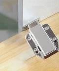 Upgrade Kitchen Vibe With These Sleek Zinc Alloy Push To Open Cabinet Door Catch Latches featuring silent release mechanism on wood.