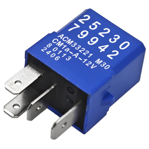 Aftermarket Blower Motor Relay For Infiniti G35 G37 M35 and Nissan Altima with blue casing and metal connector pins.