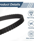 4 Pack 104XL Timing Belt 0.37 In Width 0.20 In Pitch 52 Teeth Rubber Cogged Geared Drive Belt for CNC Machines and DIY