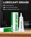 Lubricant Grease for Ender 3 Series 3D Printers shown with packaging; boosts heat transfer, reduces noise, and keeps printer moving smoothly